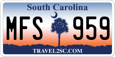 SC license plate MFS959