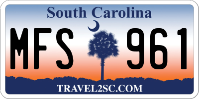 SC license plate MFS961
