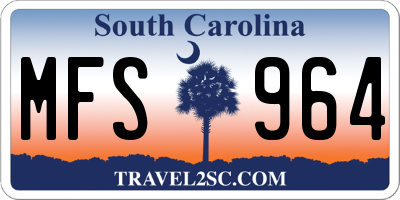SC license plate MFS964