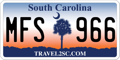 SC license plate MFS966