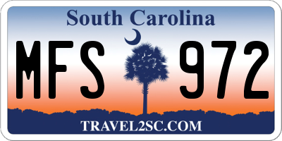 SC license plate MFS972