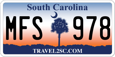 SC license plate MFS978
