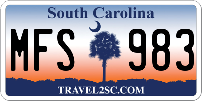 SC license plate MFS983