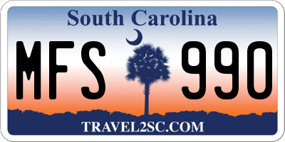SC license plate MFS990