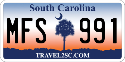 SC license plate MFS991