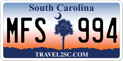 SC license plate MFS994