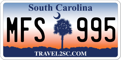 SC license plate MFS995