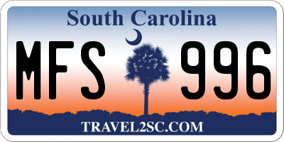 SC license plate MFS996