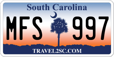 SC license plate MFS997