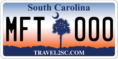 SC license plate MFT000