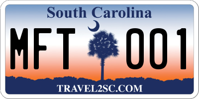 SC license plate MFT001