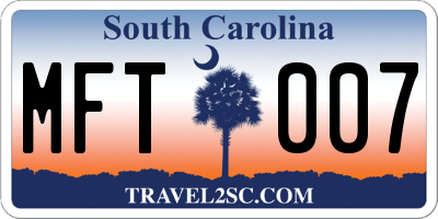 SC license plate MFT007