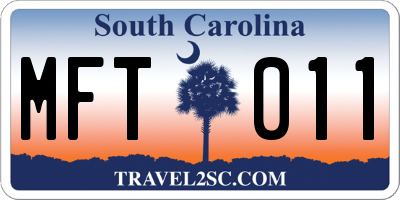 SC license plate MFT011