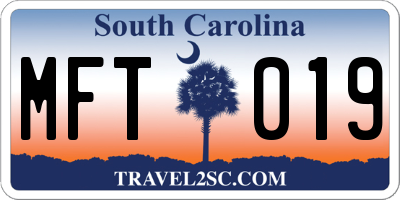 SC license plate MFT019