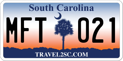 SC license plate MFT021