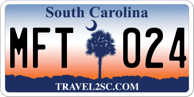 SC license plate MFT024