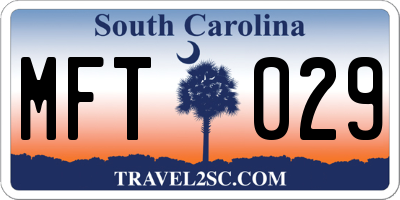 SC license plate MFT029