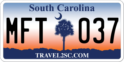 SC license plate MFT037