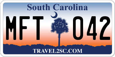SC license plate MFT042
