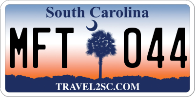 SC license plate MFT044