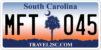 SC license plate MFT045