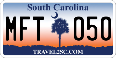 SC license plate MFT050