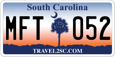 SC license plate MFT052