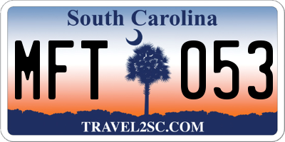 SC license plate MFT053
