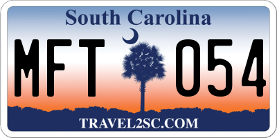 SC license plate MFT054