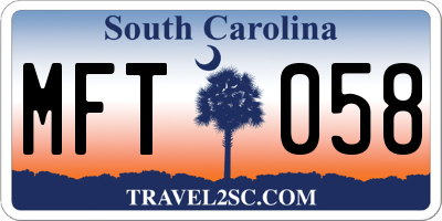 SC license plate MFT058