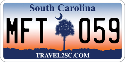 SC license plate MFT059