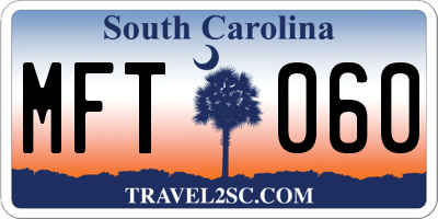 SC license plate MFT060