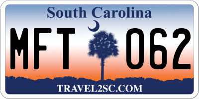SC license plate MFT062