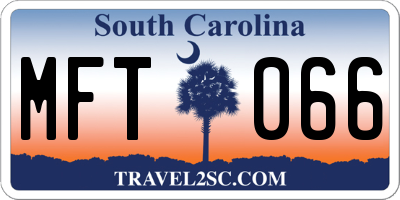 SC license plate MFT066