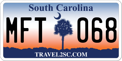 SC license plate MFT068