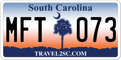 SC license plate MFT073