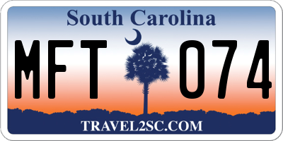 SC license plate MFT074