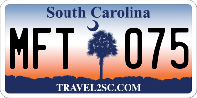 SC license plate MFT075
