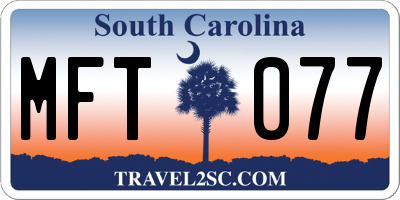 SC license plate MFT077