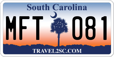 SC license plate MFT081
