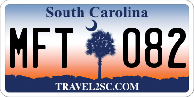 SC license plate MFT082