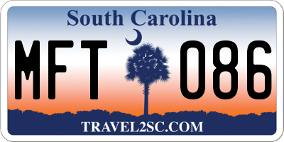 SC license plate MFT086