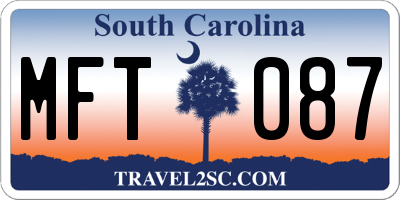 SC license plate MFT087