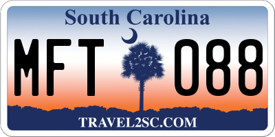 SC license plate MFT088