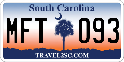 SC license plate MFT093