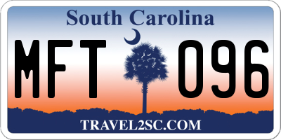 SC license plate MFT096