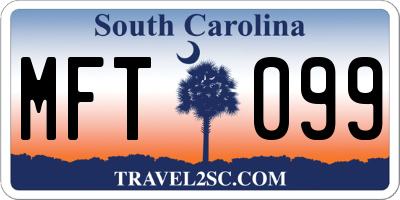 SC license plate MFT099