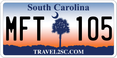 SC license plate MFT105