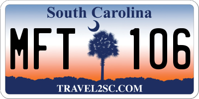 SC license plate MFT106