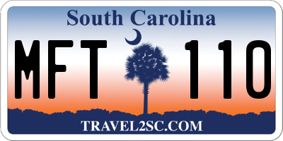 SC license plate MFT110